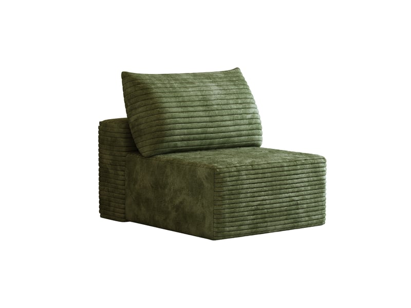  Fauteuil 1 place vert en velours côtelé, canapé modulaire sans montage, 70x95x83 cm  - Conforama A