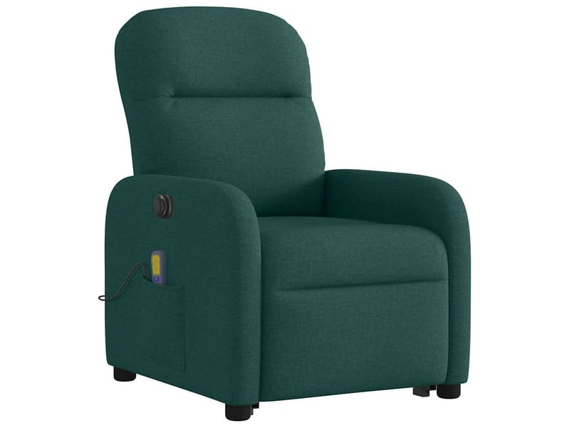  Fauteuil inclinable de massage électrique vert foncé tissu shl65331  - Conforama D