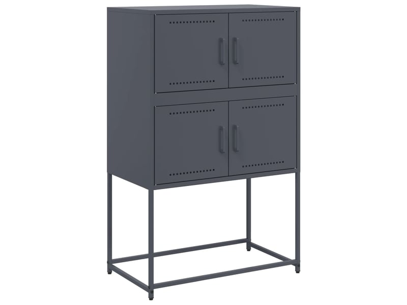  Buffet - bahut - meuble de rangement anthracite 68,5x38,5x107 cm acier  - Conforama A