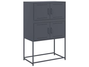 Buffet - bahut - meuble de rangement anthracite 68,5x38,5x107 cm acier