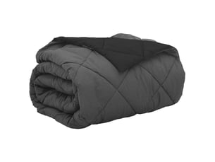 Duvet - couette d'été simple 220 x 240 cm été 200 gsm noir et anthracite
