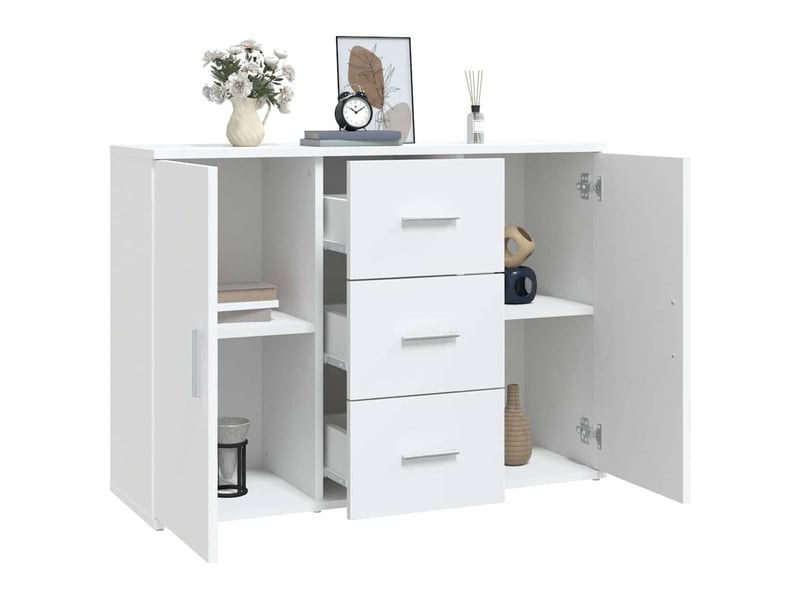  Buffet - bahut - meuble de rangement blanc 91x29,5x65 cm bois d'ingénierie  - Conforama E