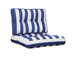 Lot de 2 coussins de palette, coussins de canapé rayures bleuesblanches tissu cf59594