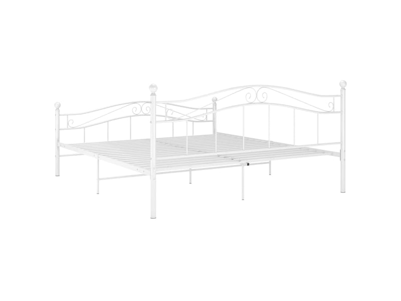  Lit double- lit adulte -  cadre de lit blanc métal 200x200 cm  - Conforama D