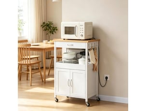 Desserte de cuisine 60x45x92 cm mobile avec roulettes mdf blanc