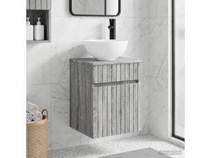 Meuble de lavabo mural, rangement salle de bain sonoma gris 39x41x64.5 cm