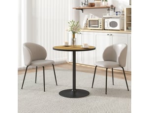 Table de salle à manger ronde avec base stable et patins antidérapants pour cuisine et salon, ø70 × 76 cm