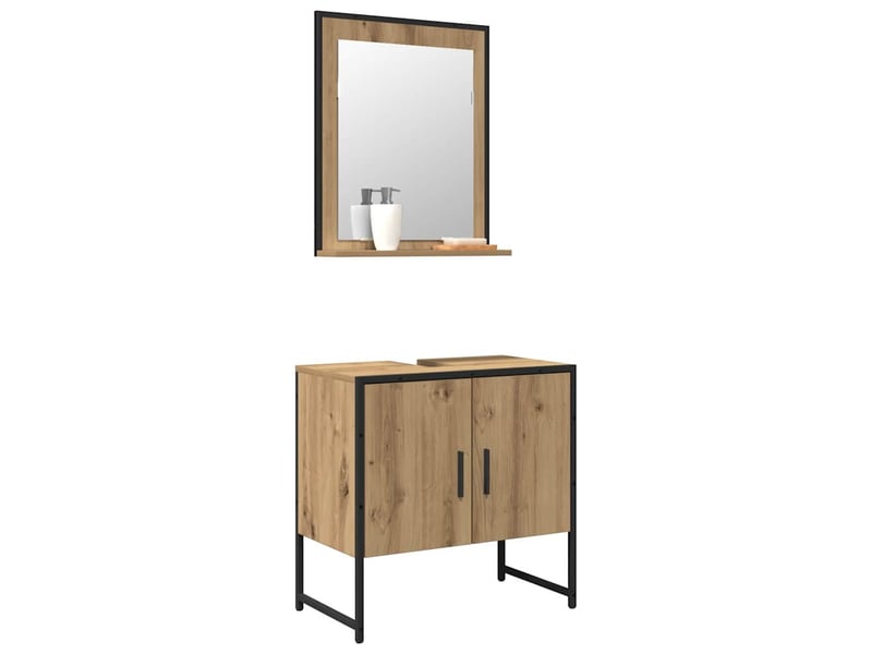  Ensemble de mobilier de salle de bain 2 pièces marron cf64230  - Conforama C