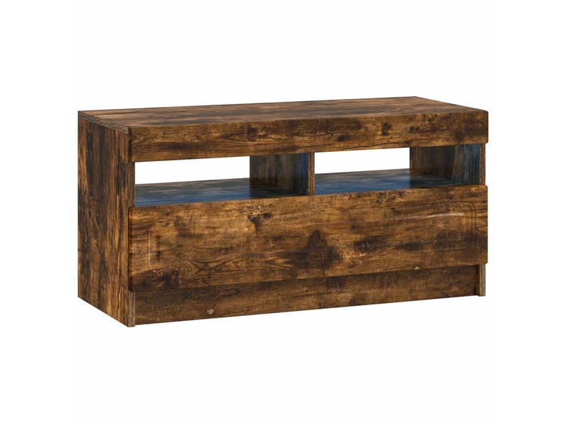 Meuble tv - banc tv - meuble de rangement led utrecht 3 pcs chêne fumé bois d'ingénierie - Conforama E