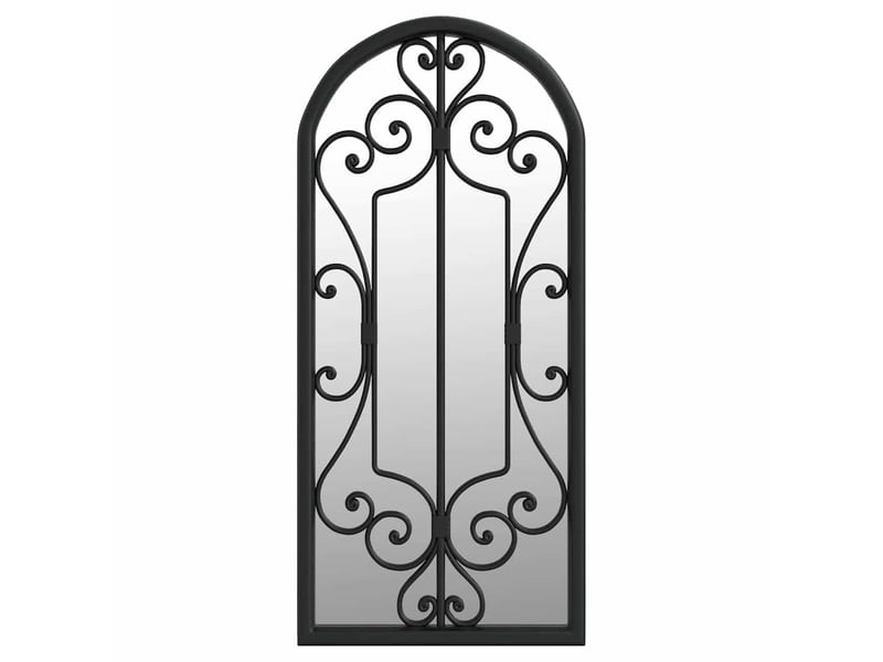  Miroir de jardin, miroir décoratif noir 100x45 cm fer pour utilisation extérieure cf62704  - Conforama A
