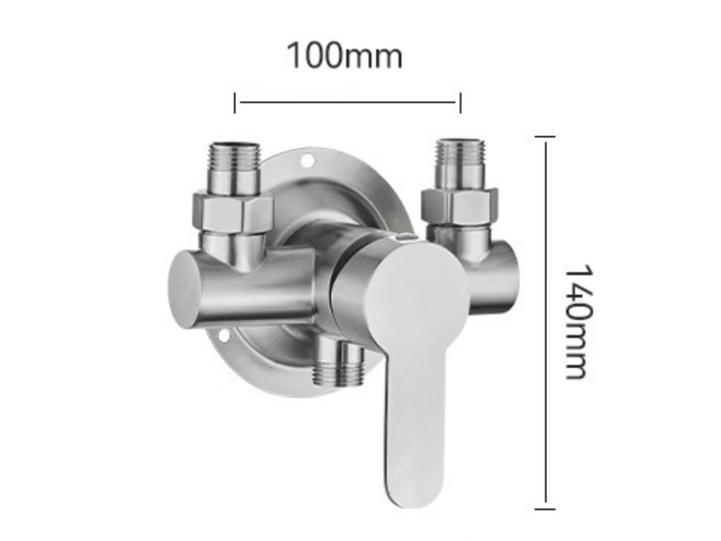  Robinet de douche mural en acier inoxydable 304, mitigeur de douche, descente de gouttière, finition brossée  - Conforama D