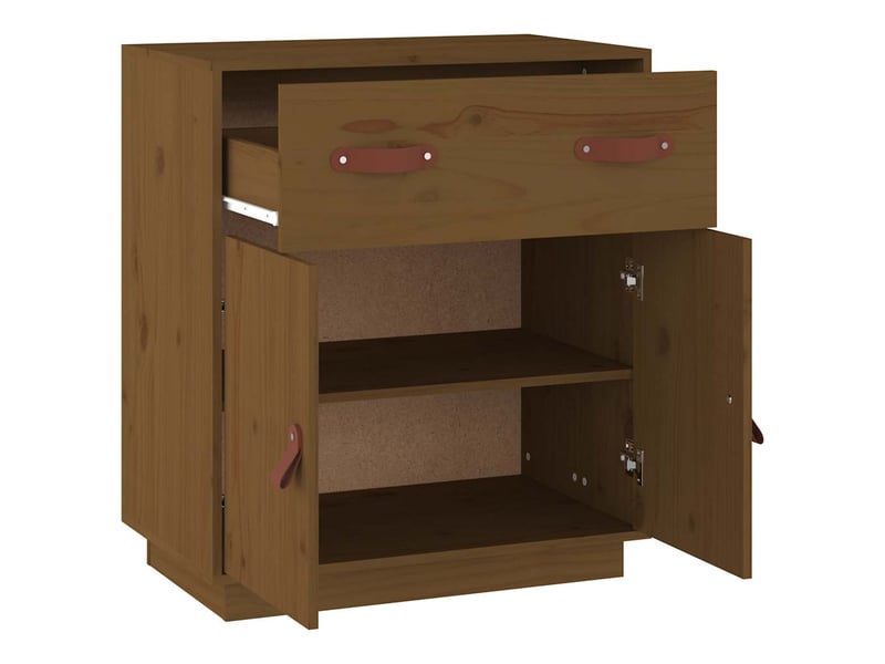  Buffet - bahut - meuble de rangement marron miel 65,5x40x75 cm bois massif de pin  - Conforama D