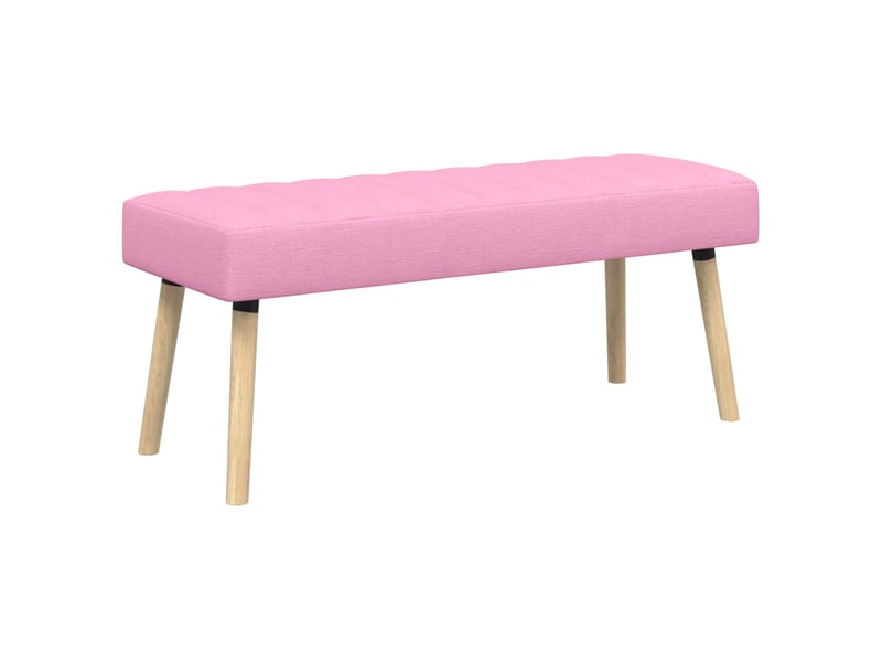 Banc chambre, bout de lit, banc capitonné canal rose 110x40x46 cm tissu  - Conforama A
