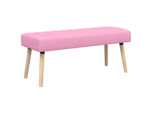 Banc chambre, bout de lit, banc capitonné canal rose 110x40x46 cm tissu