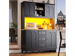 Vitrine coloris noir 3 étagère(s) ULEVR  - 120 cmx180 cm