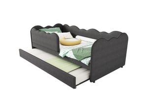 Lit gigogne 90x190 cm <strong>MAISENTIEL</strong> <strong></strong> coloris gris