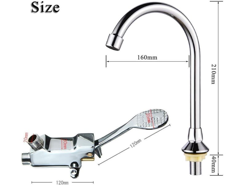  Ensemble complet de robinet à pédale mains libres, robinet de contrôle au sol sans contact pour laboratoire médical d'hôpital A301933JJZJ - Conforama C