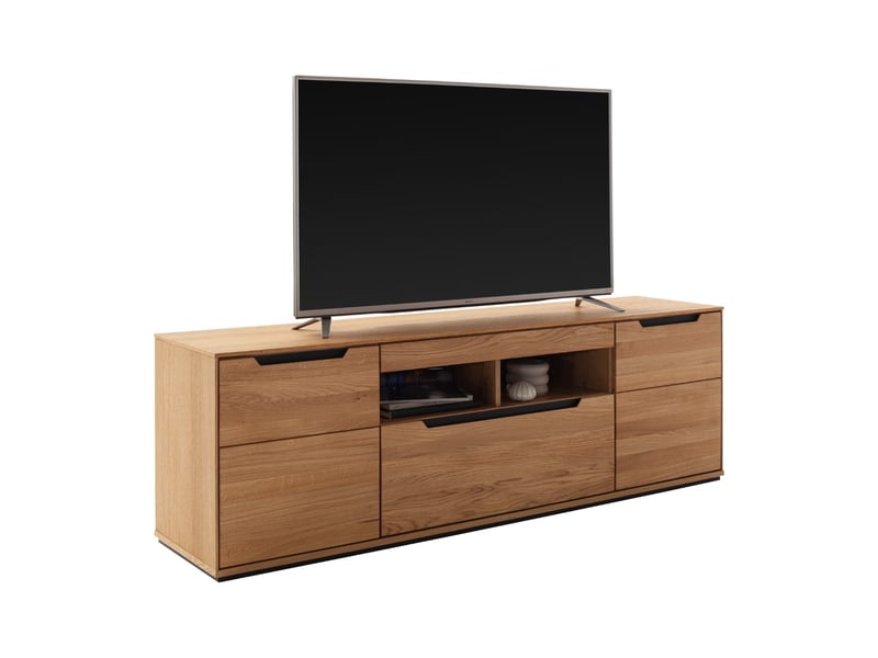  Meuble tv 2 portes + 1 tiroir coloris chêne sauvage - longueur 193 x profondeur 46 x hauteur 62 cm  - Conforama E
