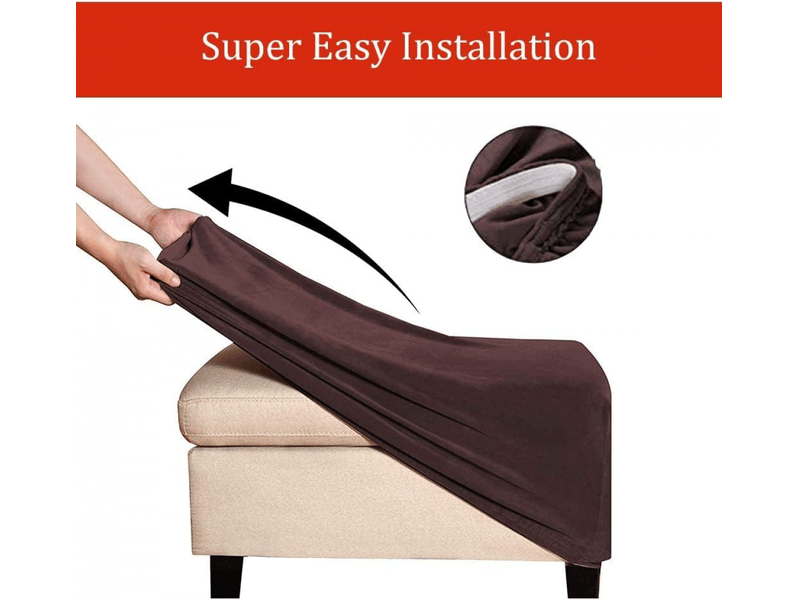  Housse de coussin - marron foncé housses de pouf extensibles housse ottomane en velours housse de repose - pieds rectangle housse de protection pour repose - pieds OGSMN003279LSY - Conforama E