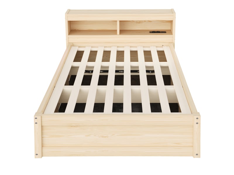  Lit simple 90x200 cm - lit coffre hydraulique - tête de lit avec led multicolore - prise électrique - rangements intégrés - bois  - Conforama R