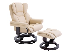 Fauteuil relax manuel <strong>FLORAGRACE</strong> Simili beige