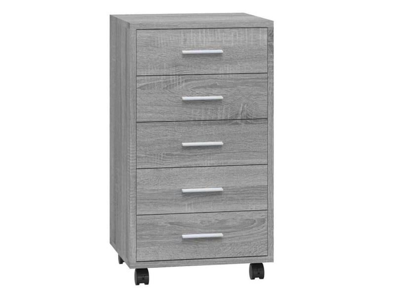  Armoire à tiroirs, rangement bureau avec roulettes sonoma gris bois d'ingénierie  - Conforama A