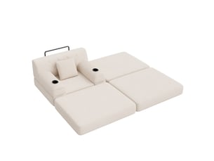 Fauteuil convertible MODFU Velours côtelé beige vendu A l'unité