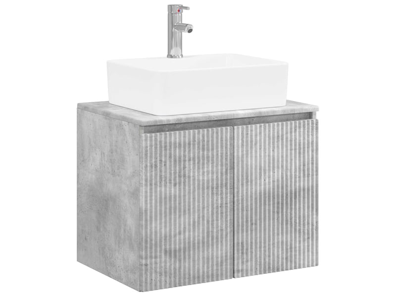 Ensemble de mobilier de salle de bain gris béton cf64682 - Conforama A