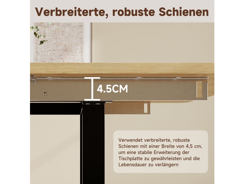 Table à manger extensible 140180220 x 80 cm – mdf et pieds métal – finition naturelle - Conforama E