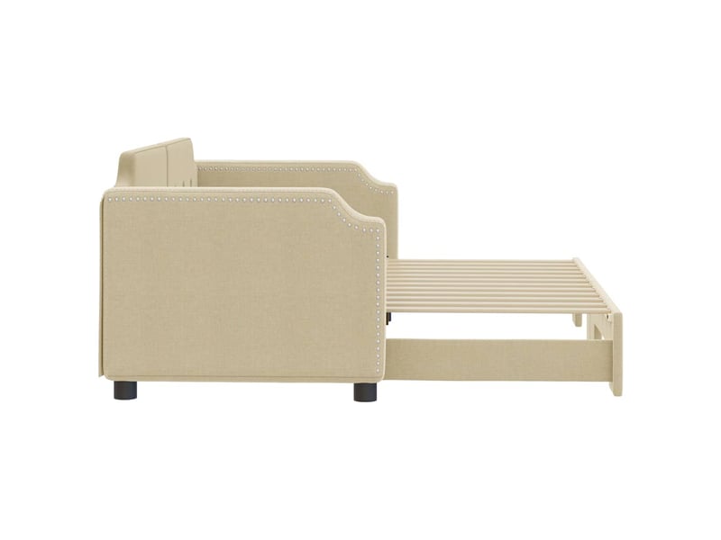  Lit simple- lit adulte -  lit de jour avec gigogne sans matelas crème 80x200 cm  - Conforama C