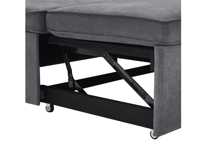  Canapé d'angle convertible u 4 places en tissu gris avec rangement et porte-gobelets, idéal pour le salon  - Conforama D
