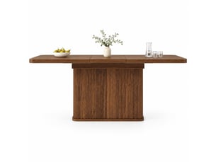 Table à manger extensible 140-180 x 80 cm – brun foncé – rangement caché, pieds réglables et plateau modulable