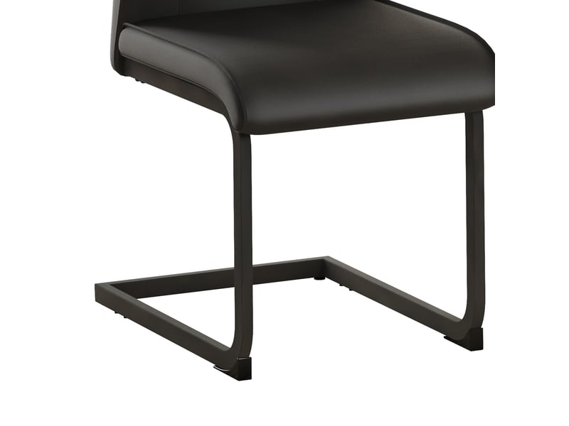  Chaise de salle à manger 44,5×44×99cm, revêtement pu et structure métallique, style moderne, dossier 50 cm, design ergonomique, finition noire  - Conforama E