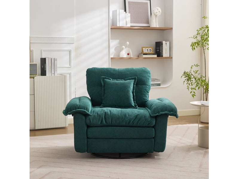 Fauteuil pivotant 360° en chenille – fauteuil d'appoint oversized confortable pour la lecture et le repos - Conforama E
