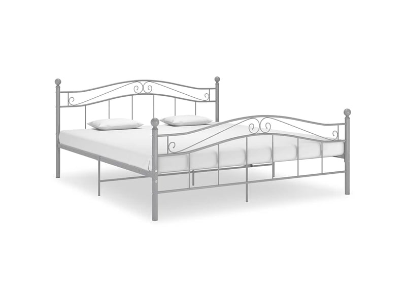  Lit adulte, lit double, cadre de lit gris métal 200x200cm cf8641  - Conforama B
