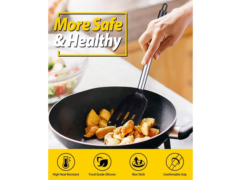  Lot de 2 spatules en silicone solides – sans bpa, résistantes à la chaleur élevée  - Conforama E