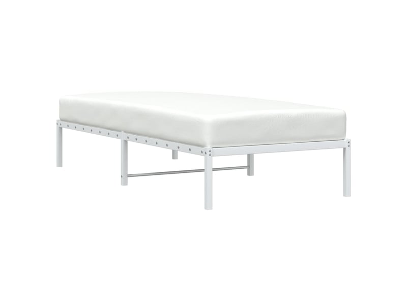  Lit simple- lit adulte -  cadre de lit métal sans matelas blanc 90x190 cm  - Conforama B