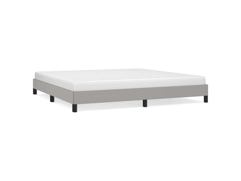 Lit double- lit adulte -  cadre de lit sans matelas gris clair 200x200 cm tissu  - Conforama A