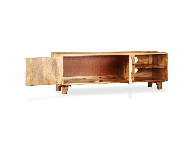  Meuble tv - banc tv - meuble de rangement bois massif de manguier 118 x 35 x 40 cm  - Conforama D