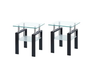 Table basse carré(e) coloris transparent HAUSS SPOLE  - 45 cmx45 cm