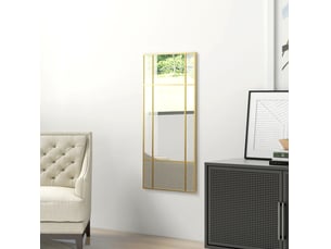 Miroir mural 110x50 cm rectangulaire avec cadre métal doré