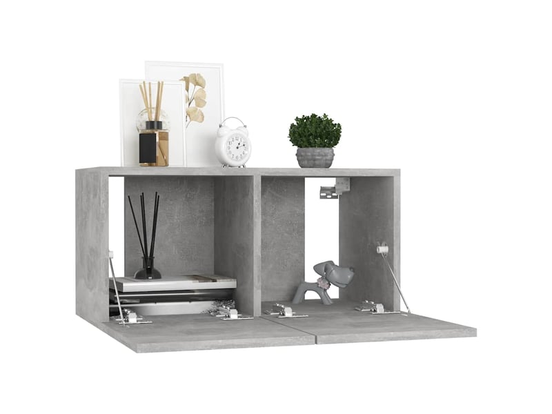  Ensemble de meubles tv 4 pcs gris béton bois d'ingénierie shl42542  - Conforama D