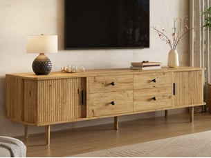 Meuble tv coloris naturel 165 cm <strong>BIQZUYA</strong>  <strong></strong>