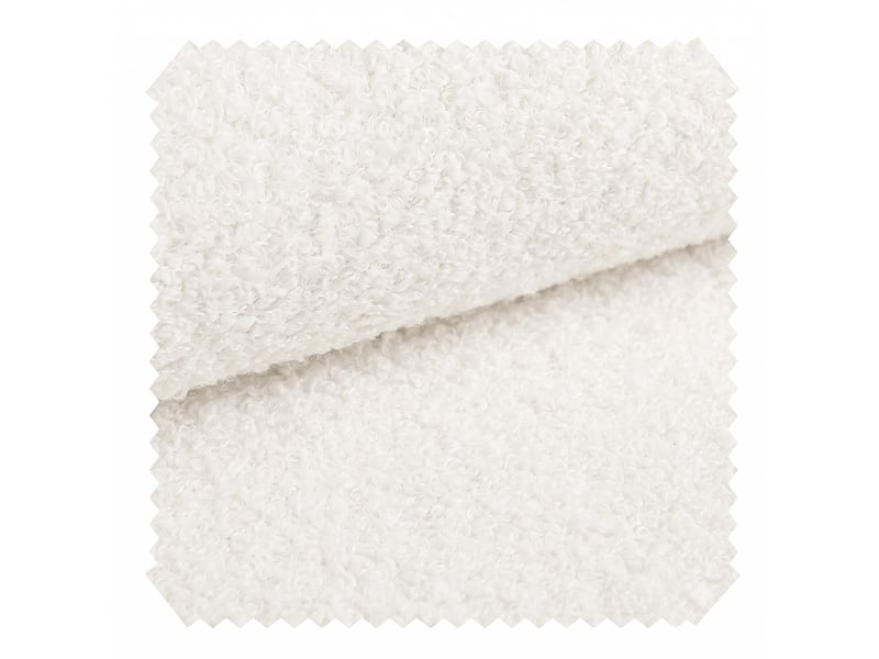  Banc coffre 146x47x61 cm avec rangement, tissu chenille bouclé, blanc  - Conforama D