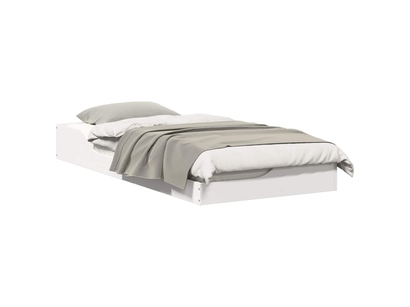  Lit simple- lit adulte -  cadre de lit blanc 80 x 200 cm pin massif  - Conforama A