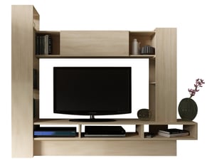 Meuble tv coloris naturel 210 cm <strong></strong>  <strong>BARCELONE</strong>