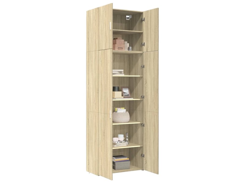 Buffet haut - bahut - meuble de rangement chêne sonoma 80x42,5x249 cm bois d'ingénierie - Conforama C