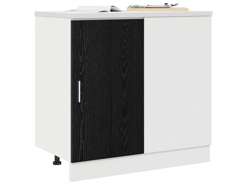 Meuble de cuisine d'angle chêne noir 86x46x81,5cm - Conforama C