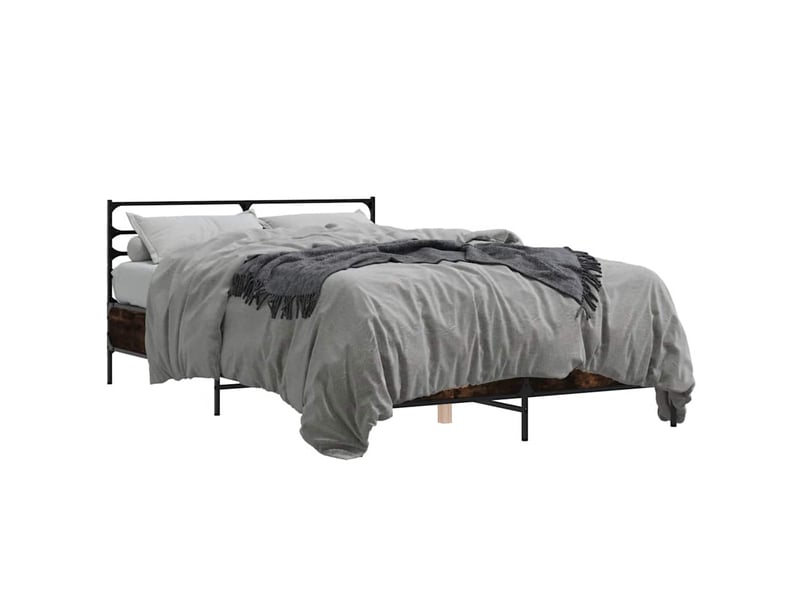  Lit double- lit adulte -  cadre de lit sans matelas chêne fumé 140x200 cm  - Conforama A
