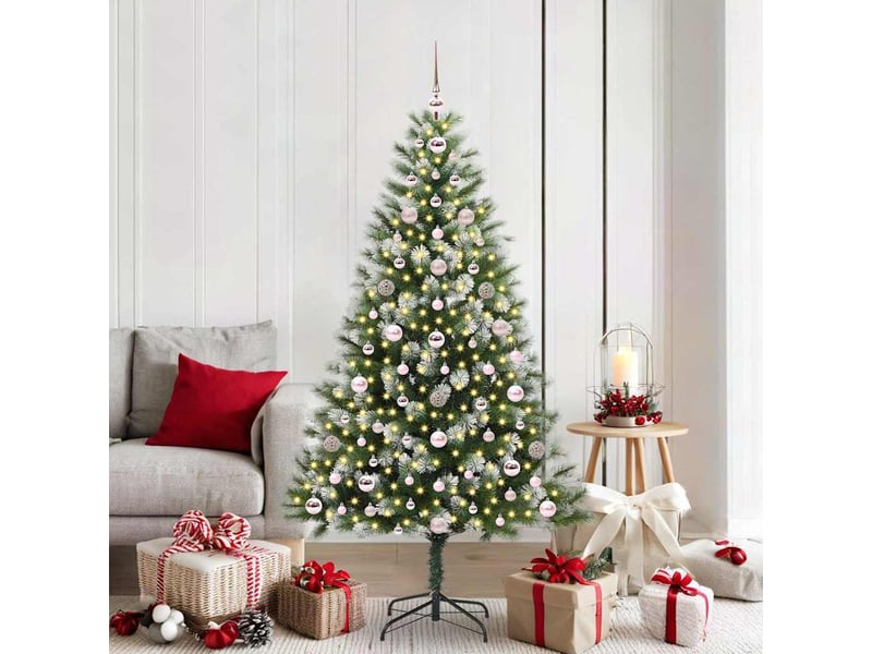 Sapin de noël - arbre de noël artificiel avec neige artificielle 300 led - Conforama B